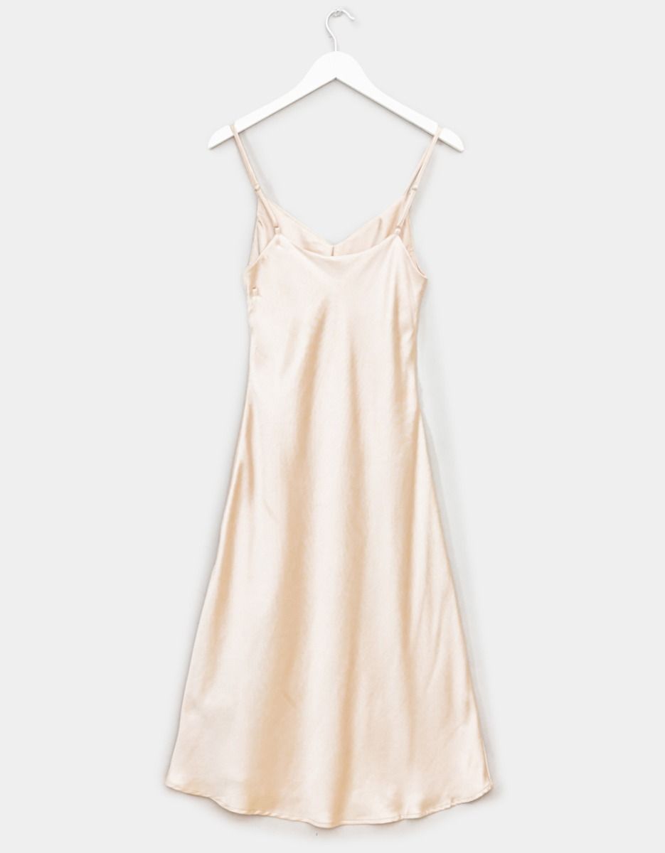 Satin Slip Dress in Eggshell_3