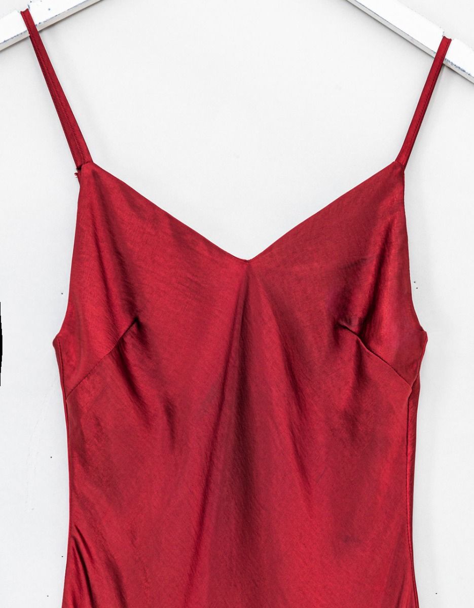 Satin Slip Dress in Merlot_2