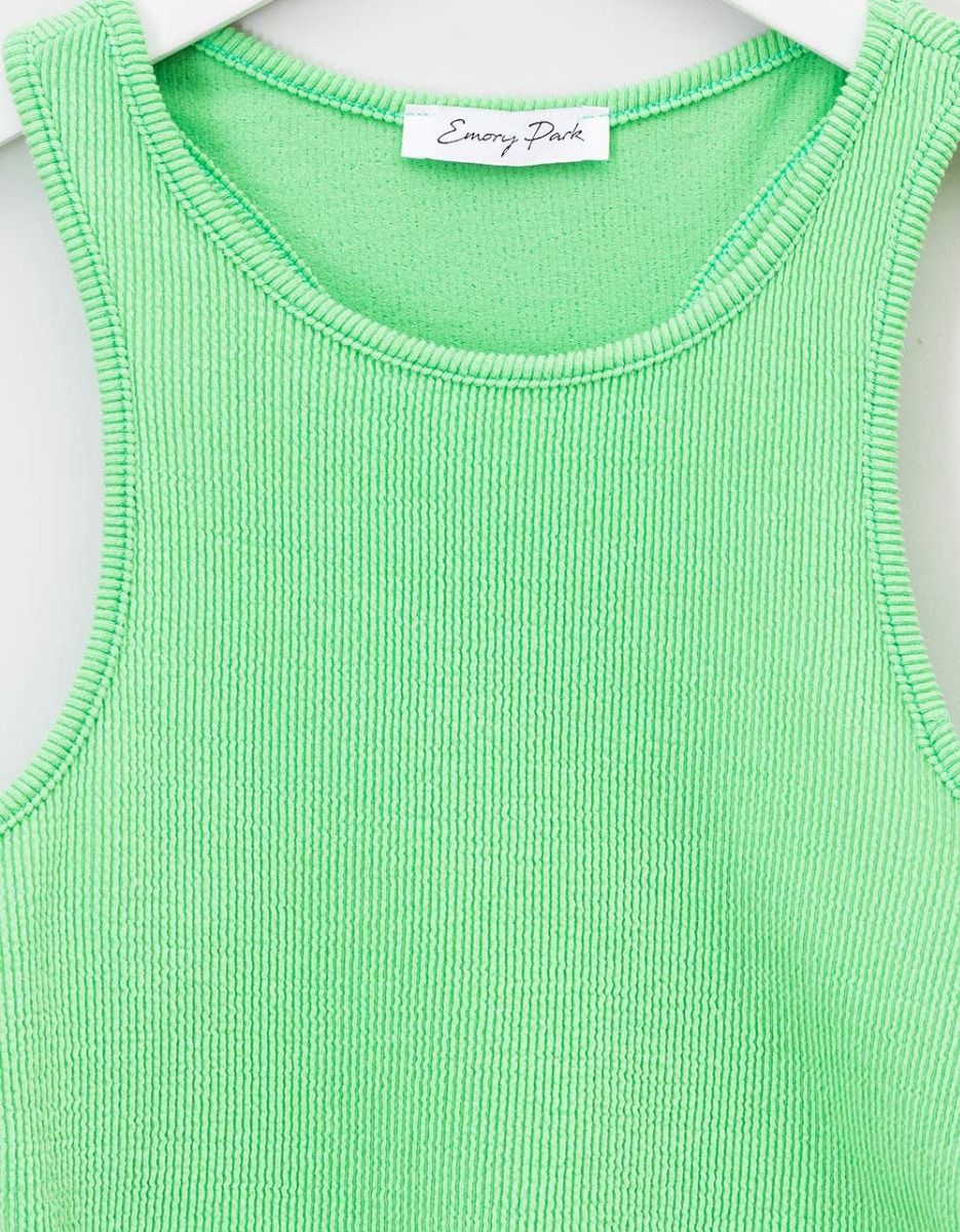Scoop Hem Tank in Green_1