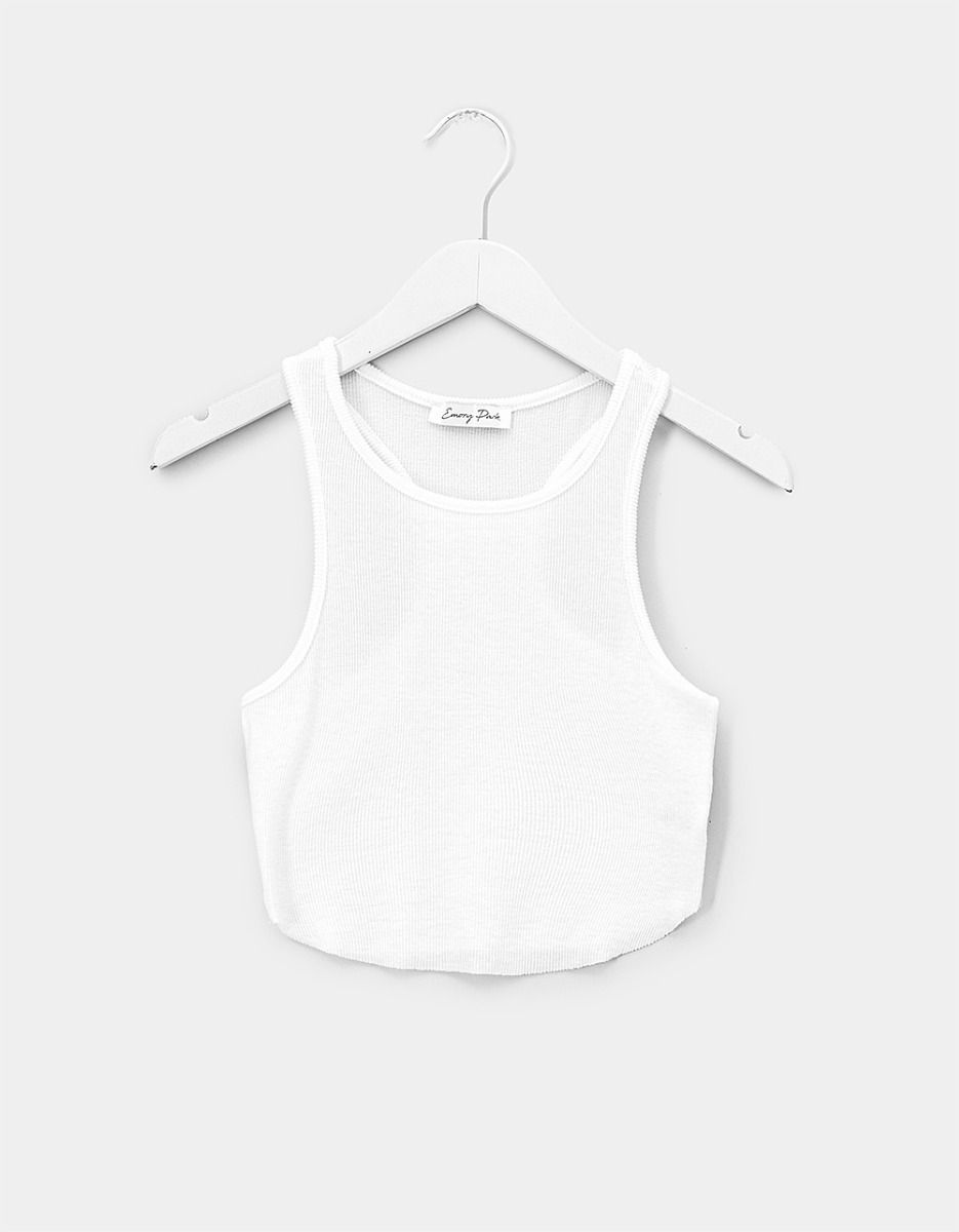 Scoop Hem Tank in Ivory_0