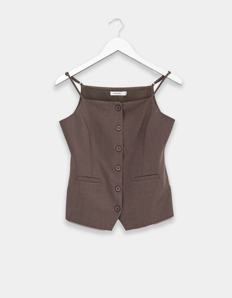 Selene Vest in Mocha_0