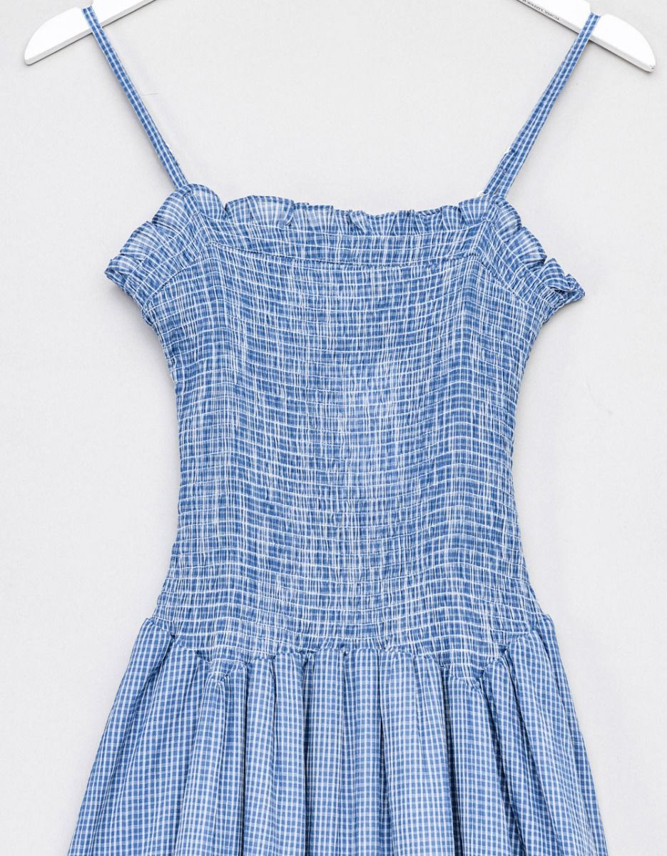 Smocked Check Maxi_1