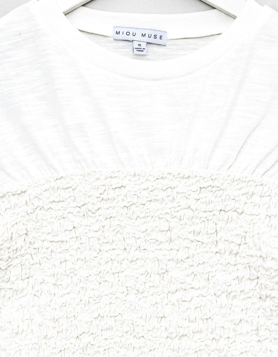 Smocked Tee in Ivory_2