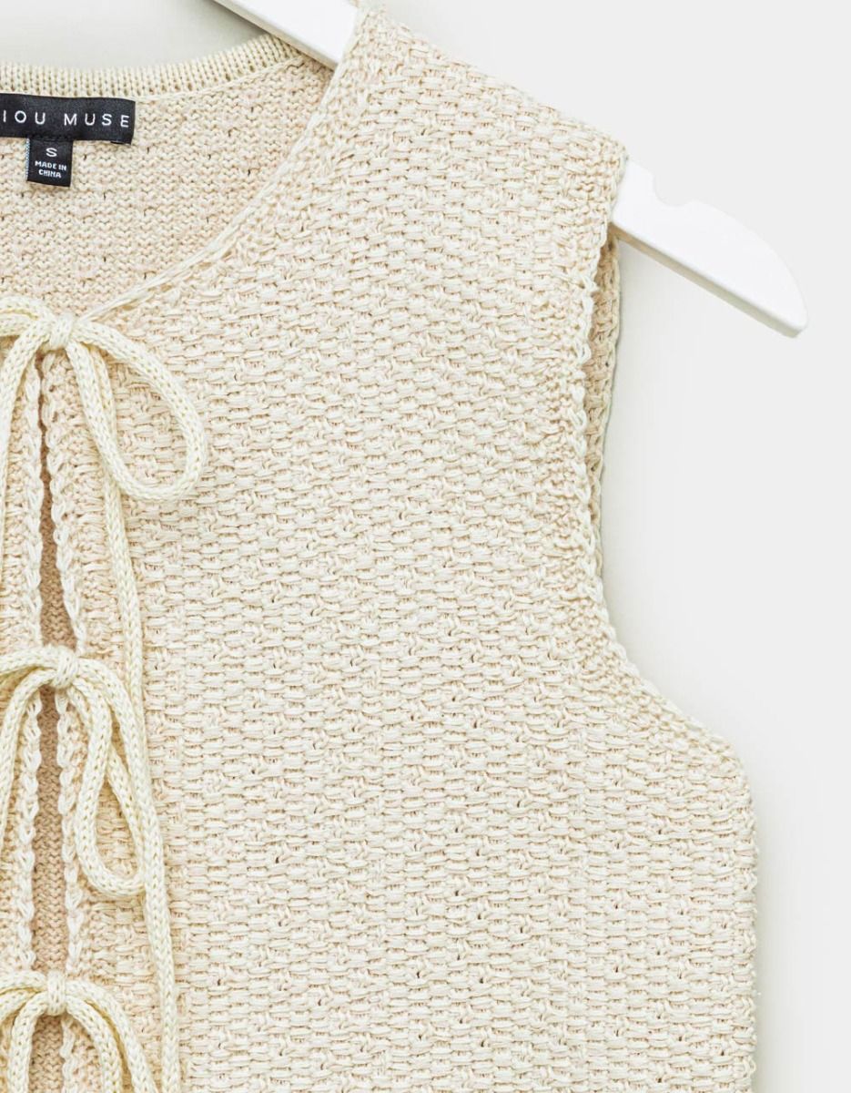 Sonya Tie Vest in Cream_4