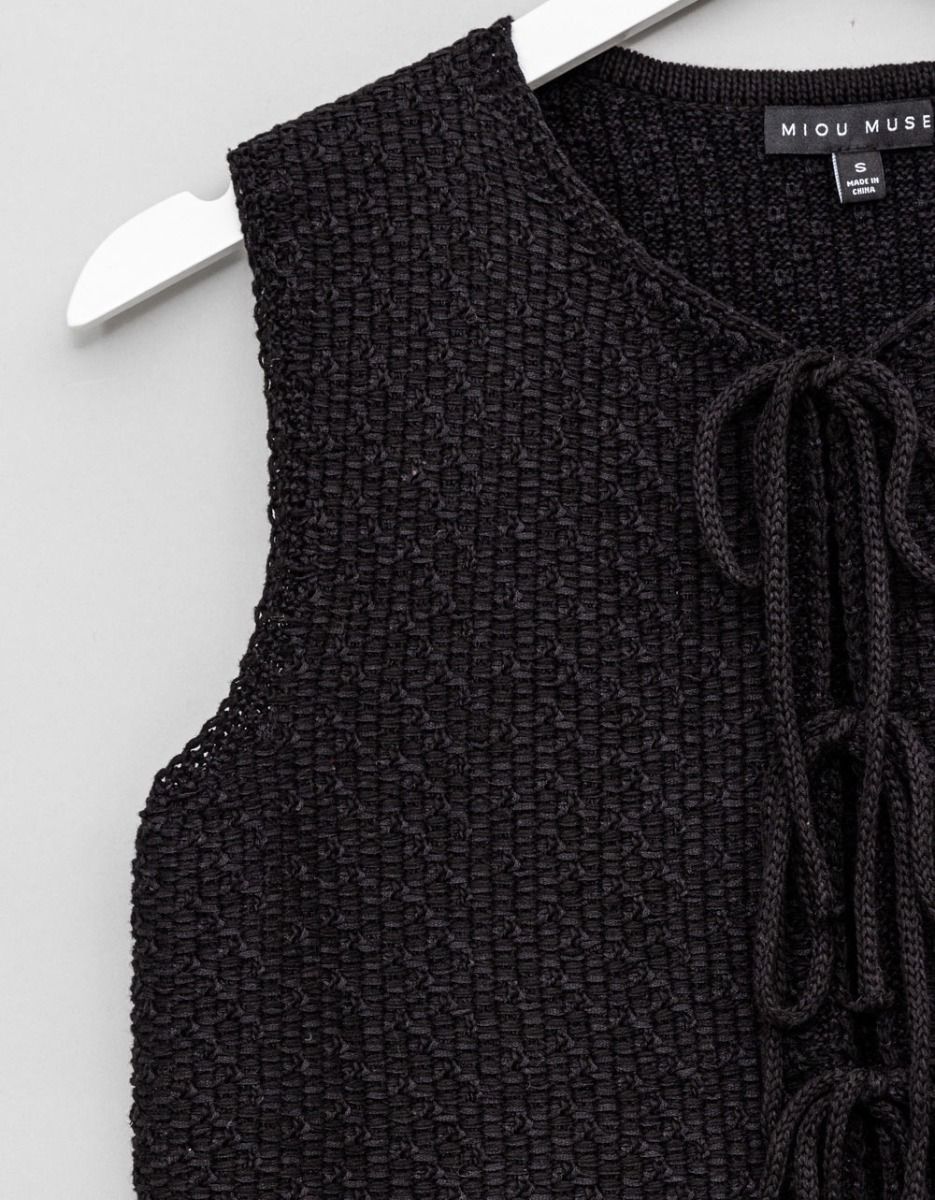 Sonya Tie Vest in Noir_1