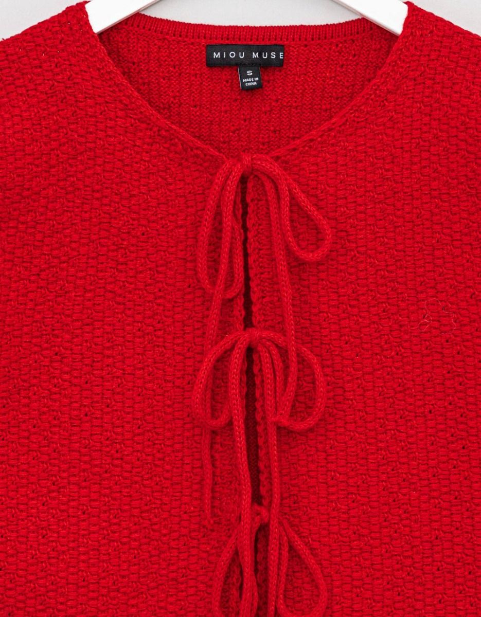 Sonya Tie Vest in Red_5