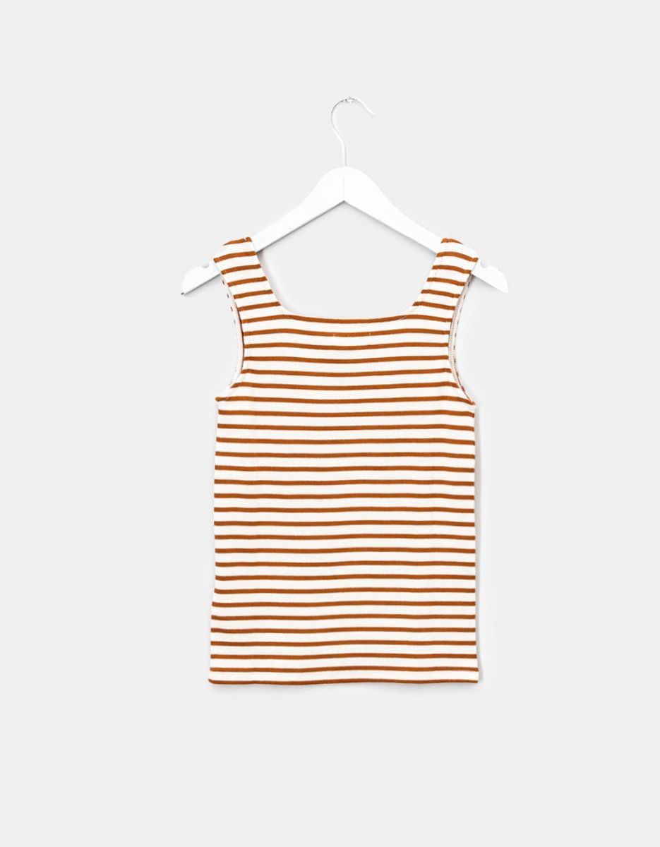 Stripe Rib Tank in Cinnamon_1