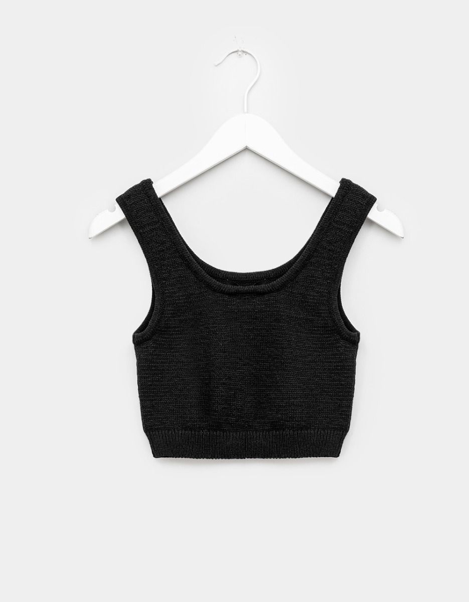 Sunny Knit Tank in Black_0