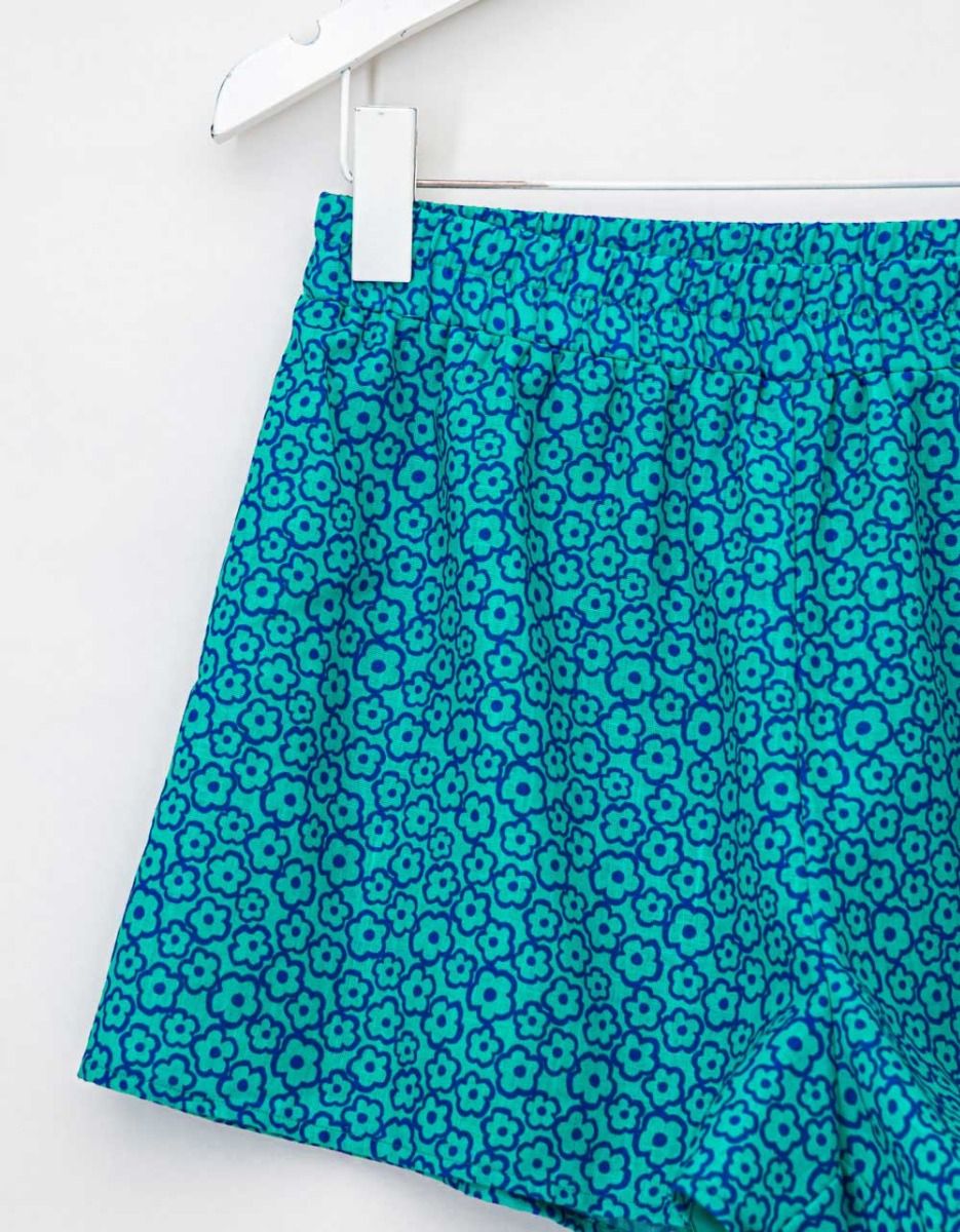 Teal Daisy Shorts_6