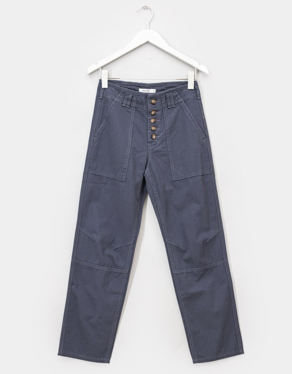 Tess Button Pants in Slate_0