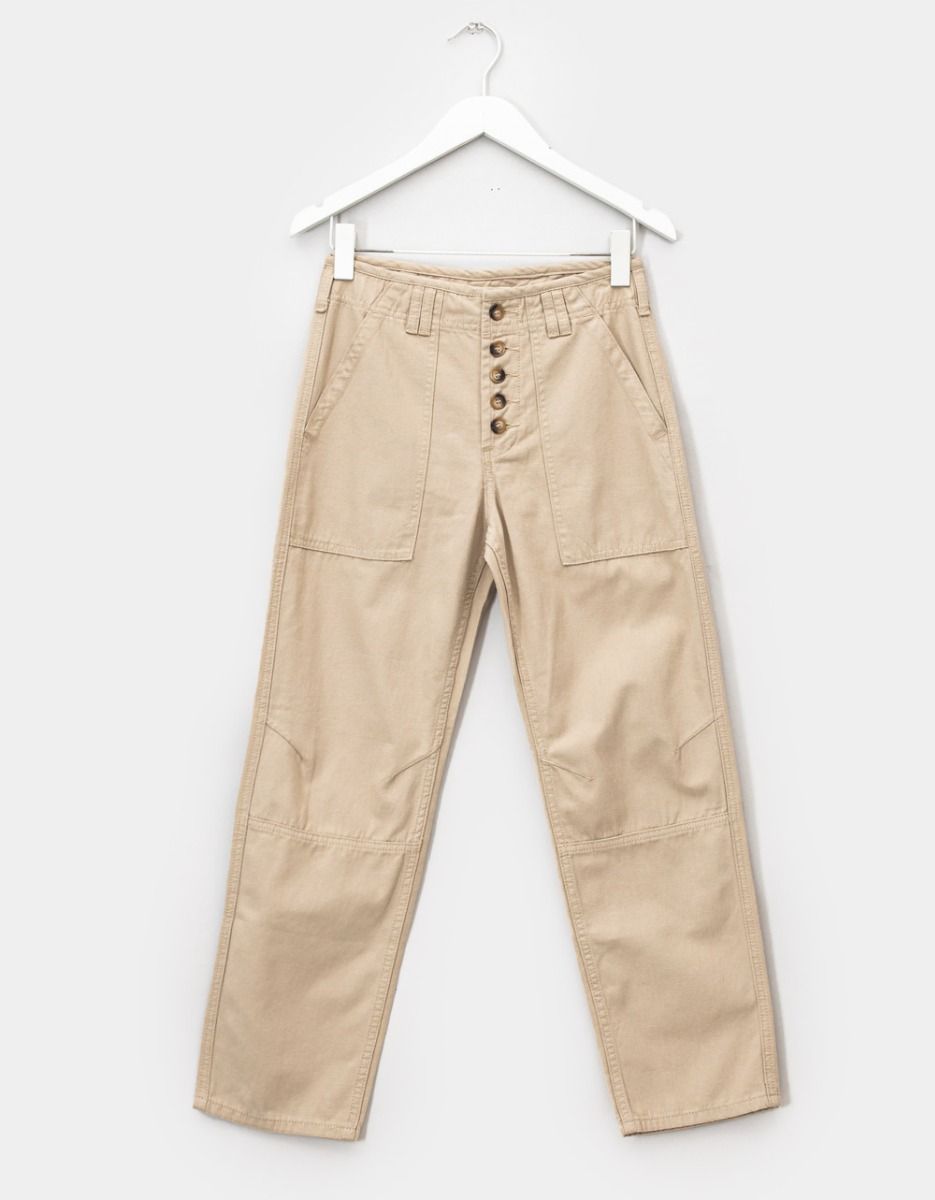 Tess Button Pants in Stone_0