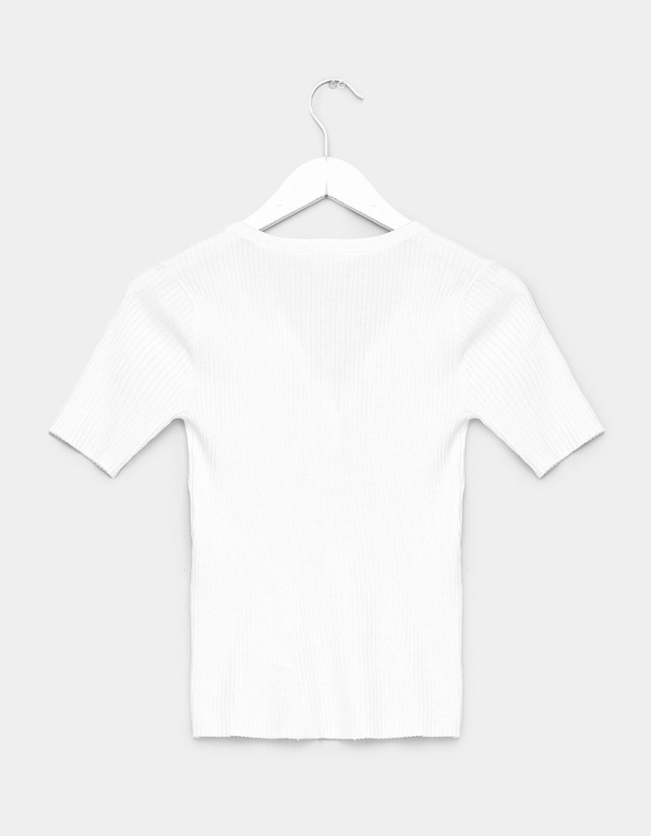 Tight Rib Top in White_1