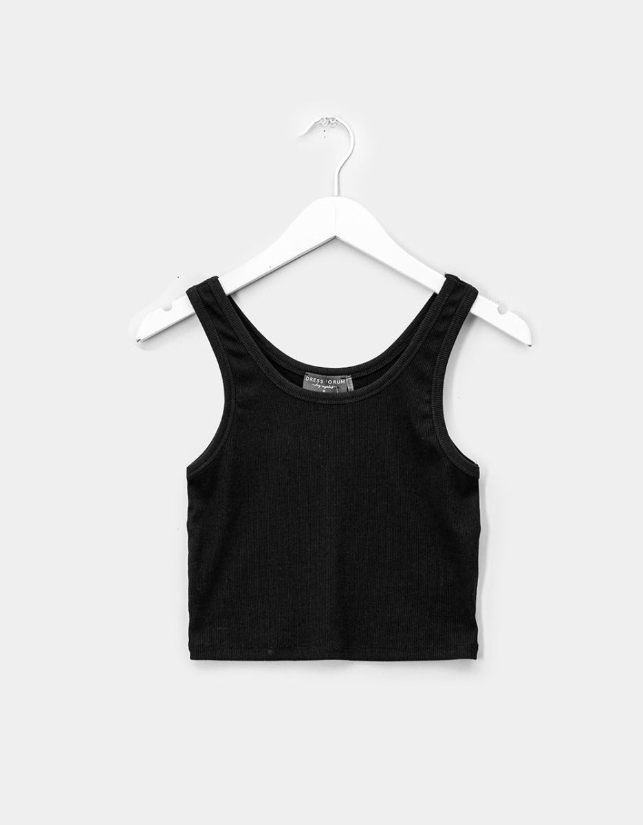 Tilly Scoop Tank in Black_0