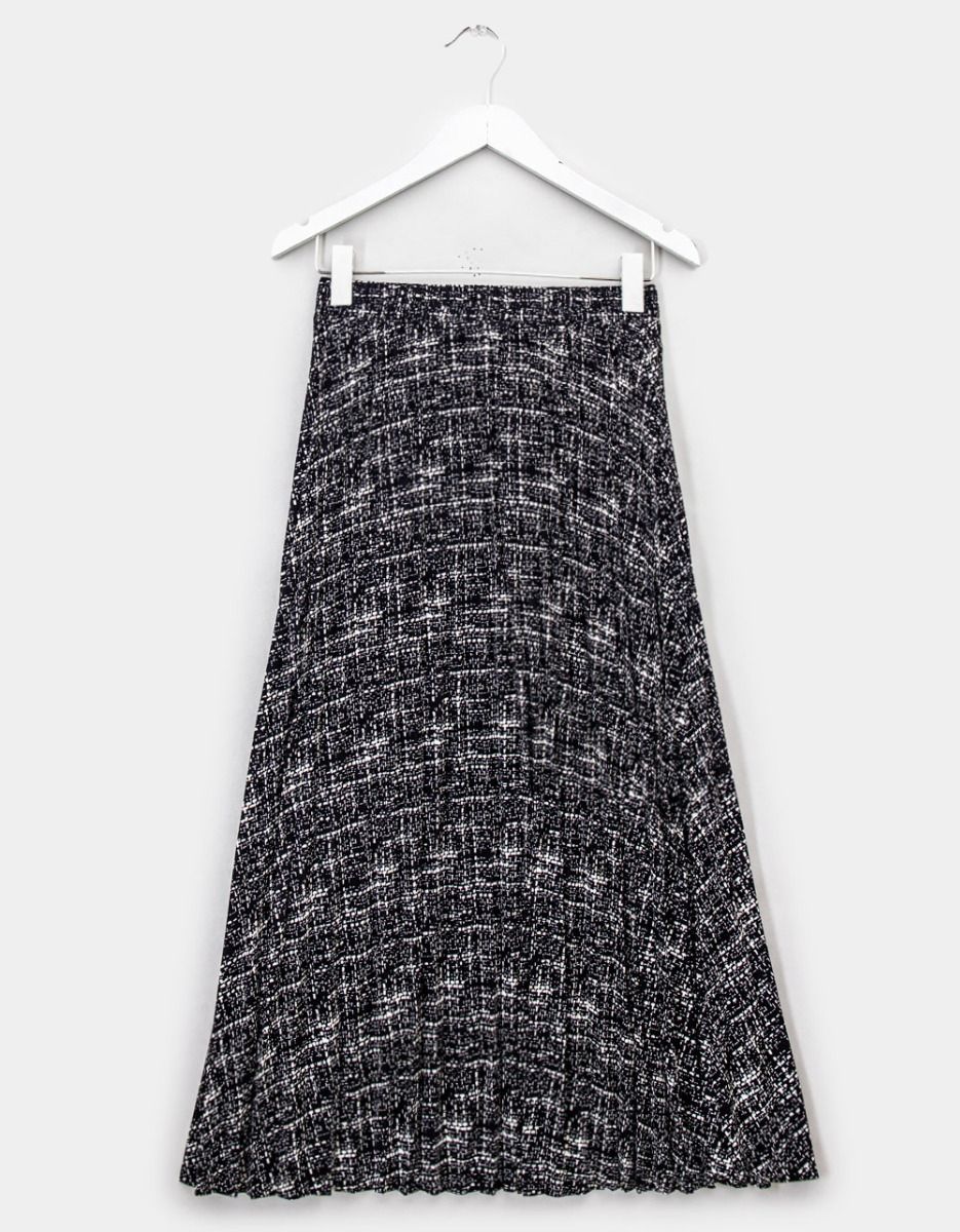 Tweed Print Midi Skirt_0
