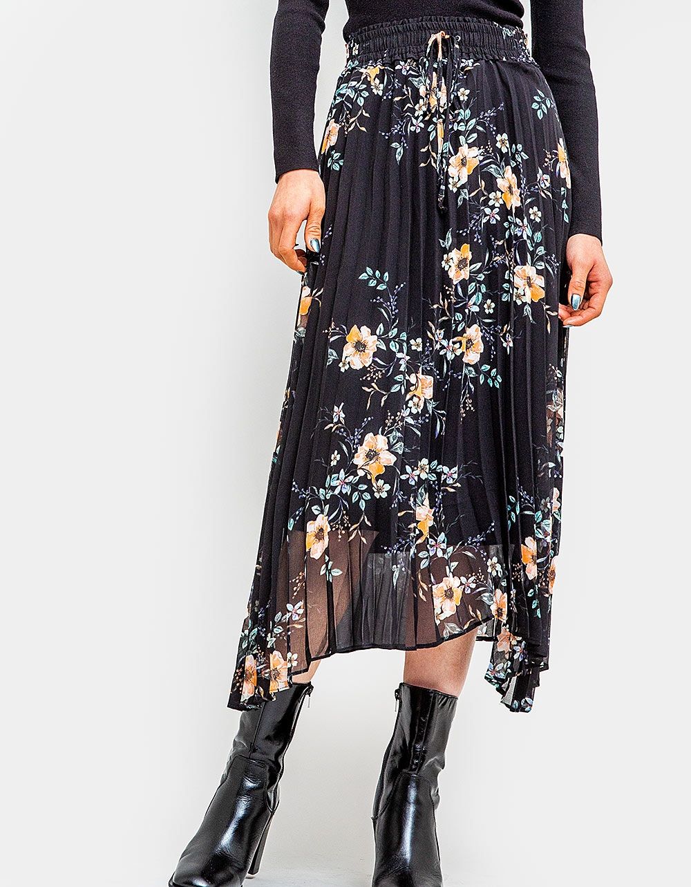 Valencia Pleated Midi Skirt_2