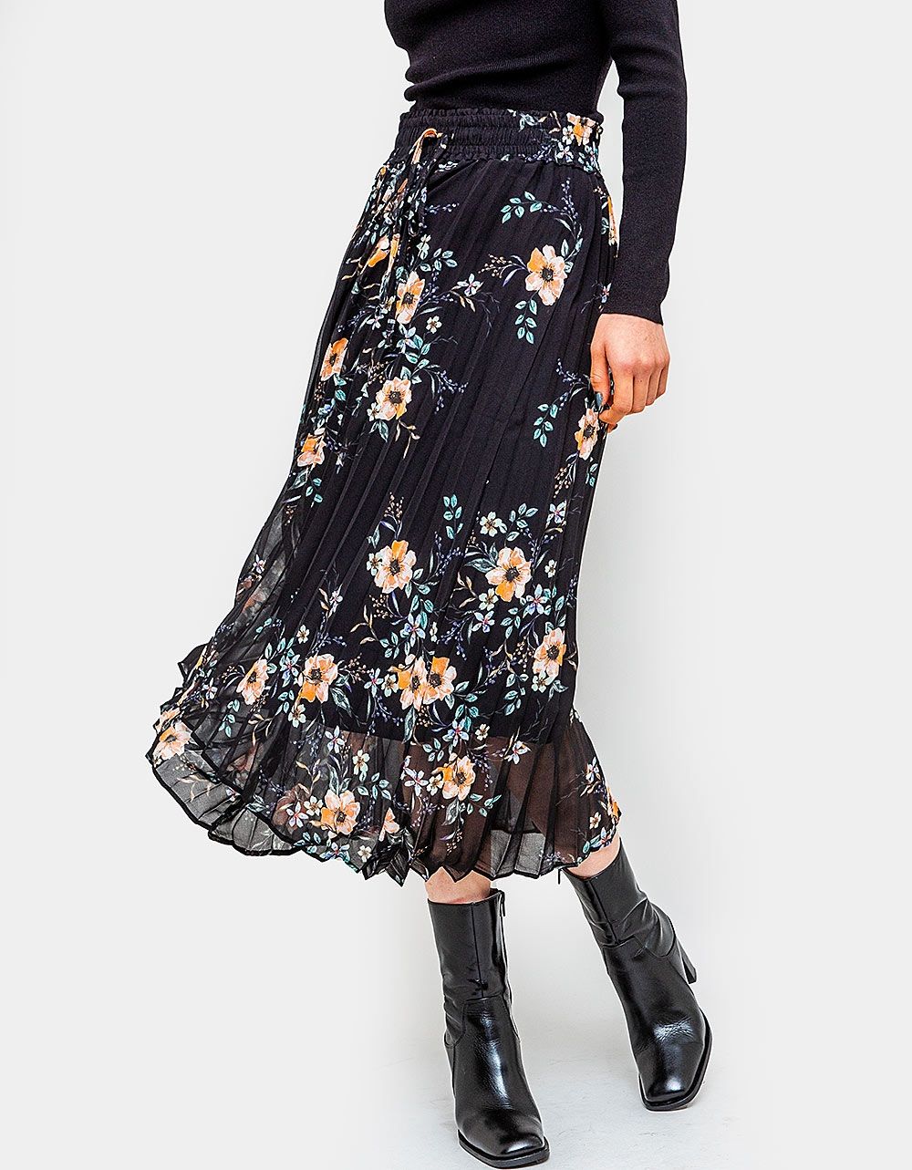 Valencia Pleated Midi Skirt_3