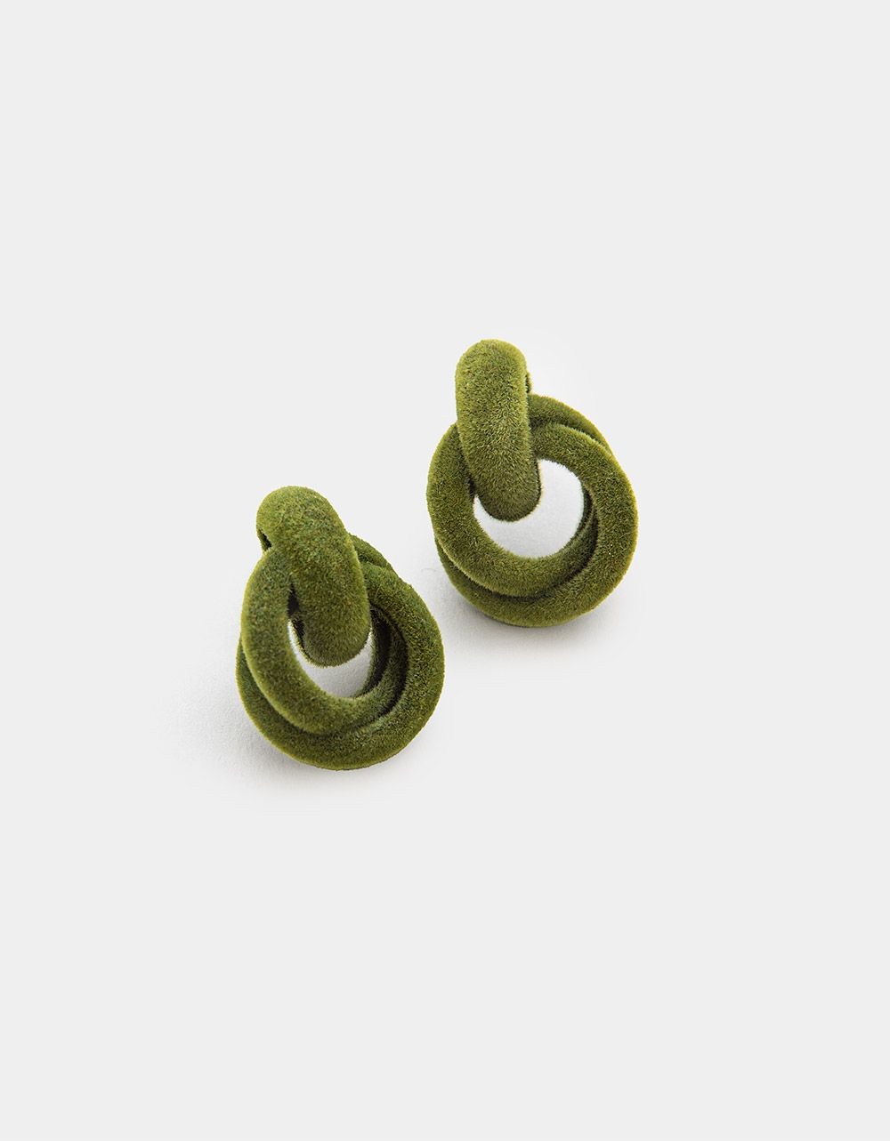 Velvet Nudo Studs in Olive_1