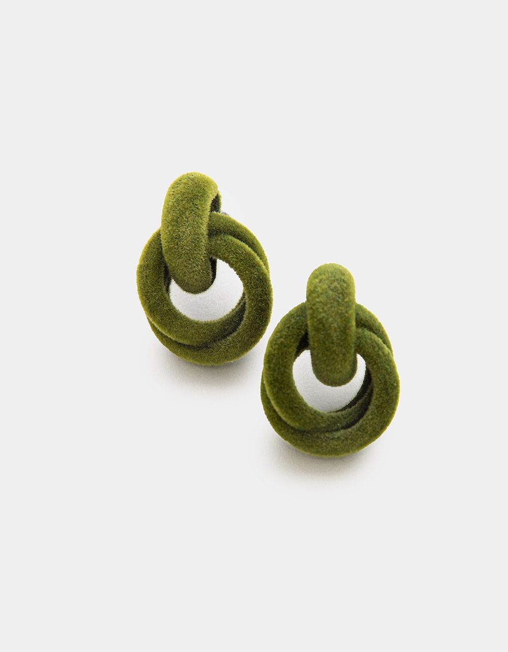 Velvet Nudo Studs in Olive_0
