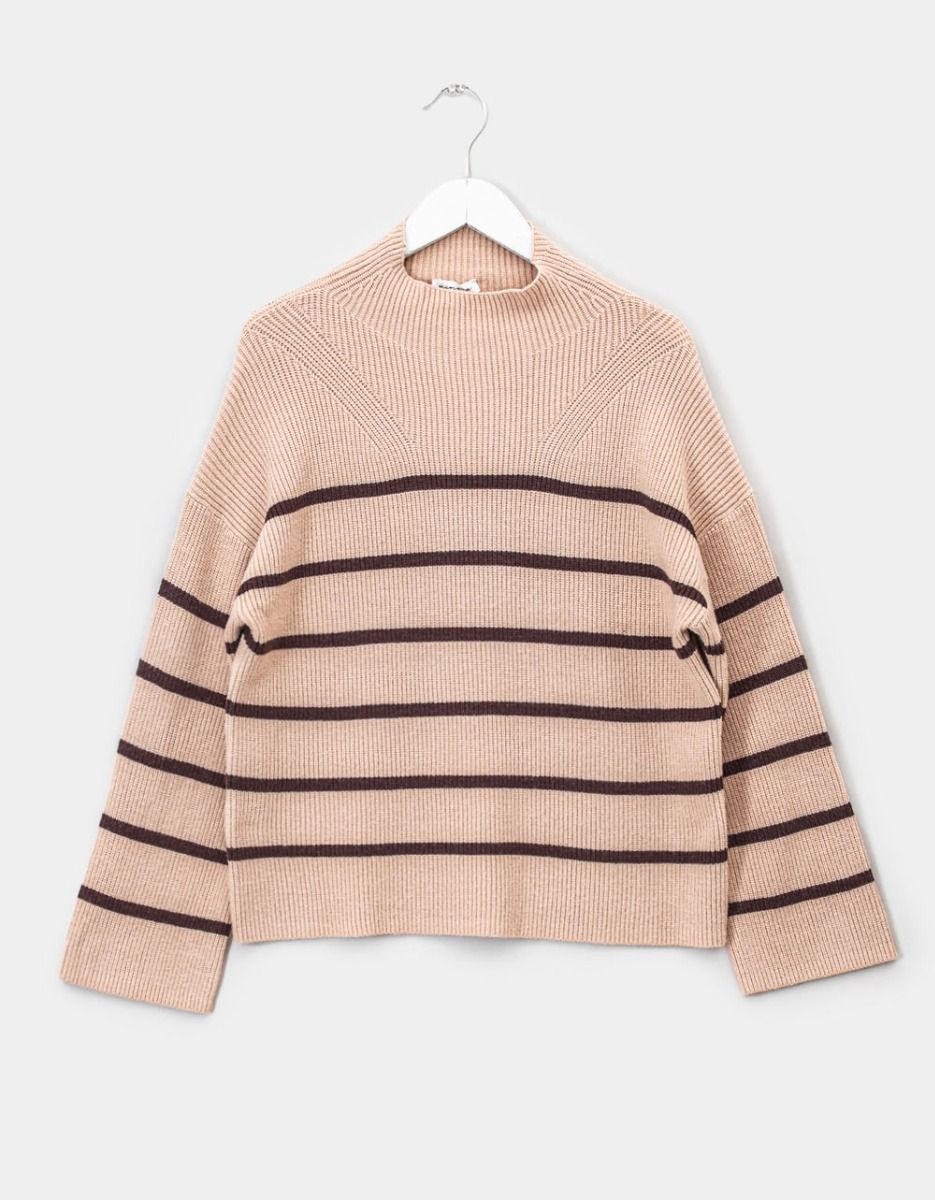 Verona Stripe Sweater in Beige_0