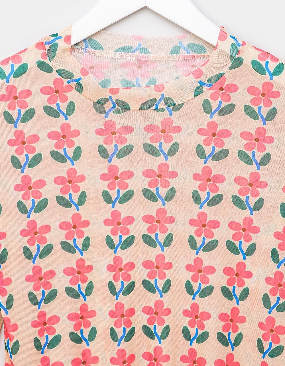 Wallpaper Mesh Top in Pink_2