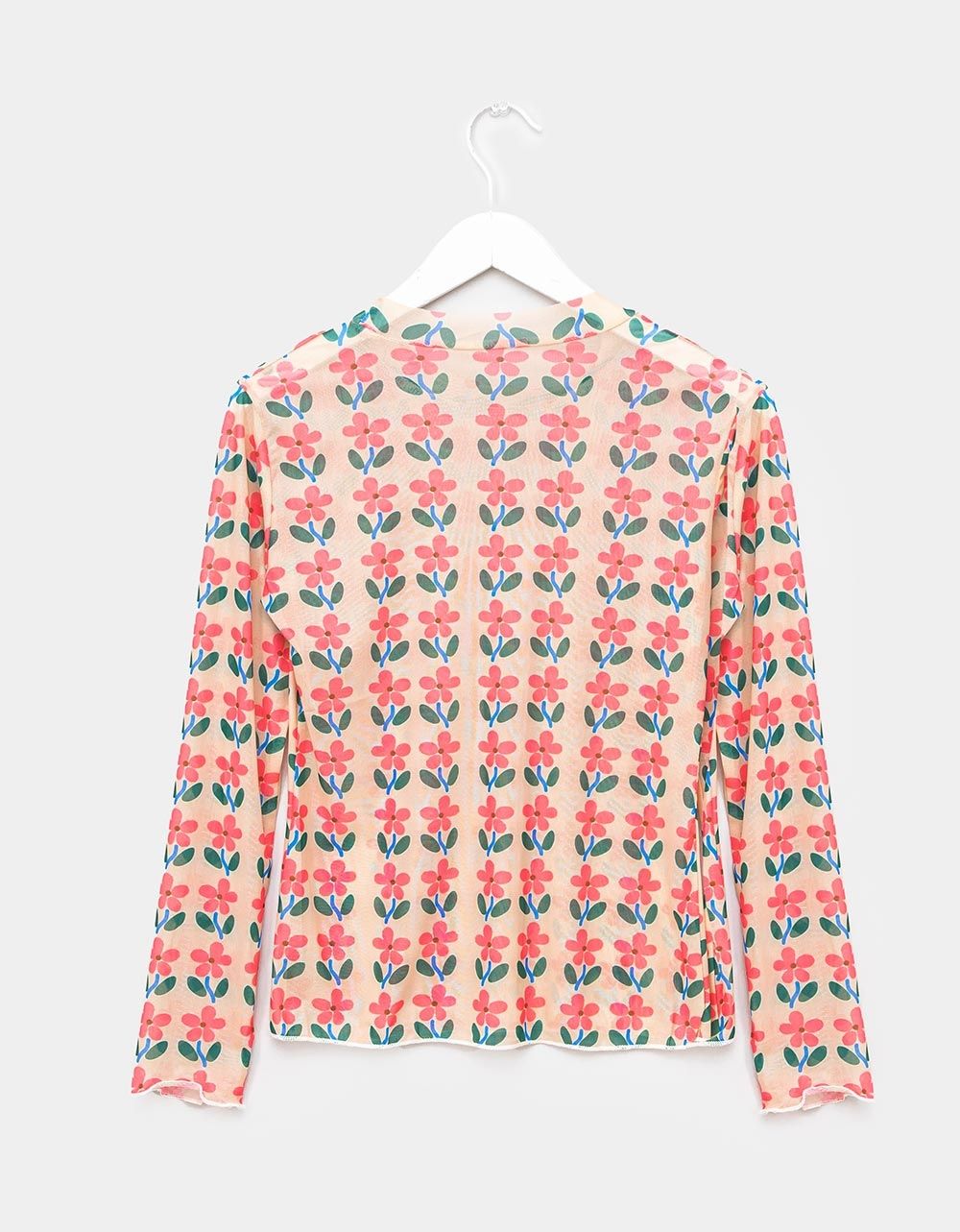 Wallpaper Mesh Top in Pink_4