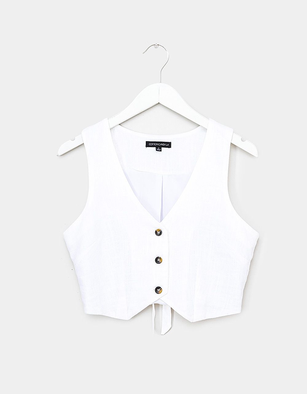 Whit Button Vest_0