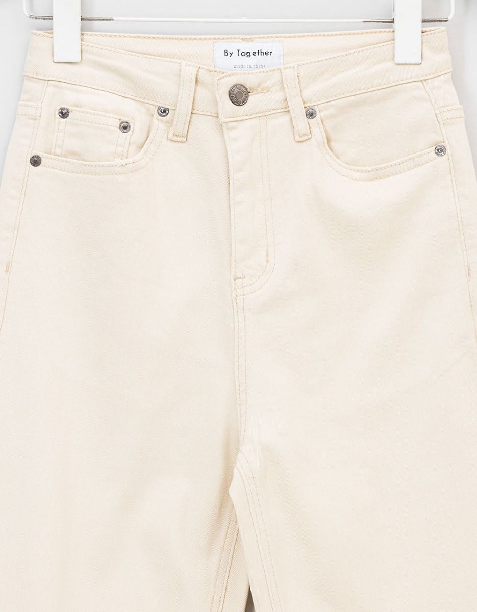 Wide Straight Jeans in Cream_2