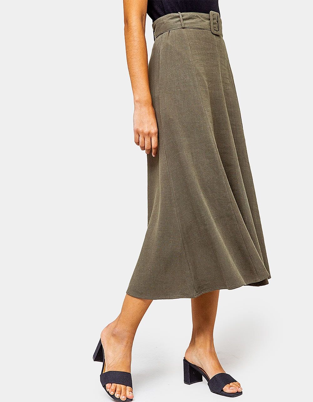Wila Midi Skirt in Olive_3