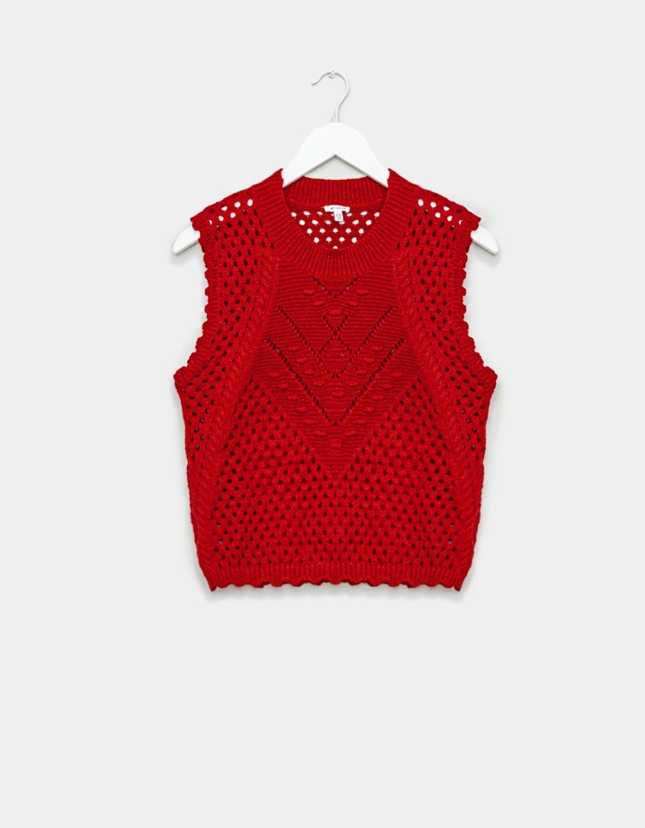 Willa Knit Top in Red_0