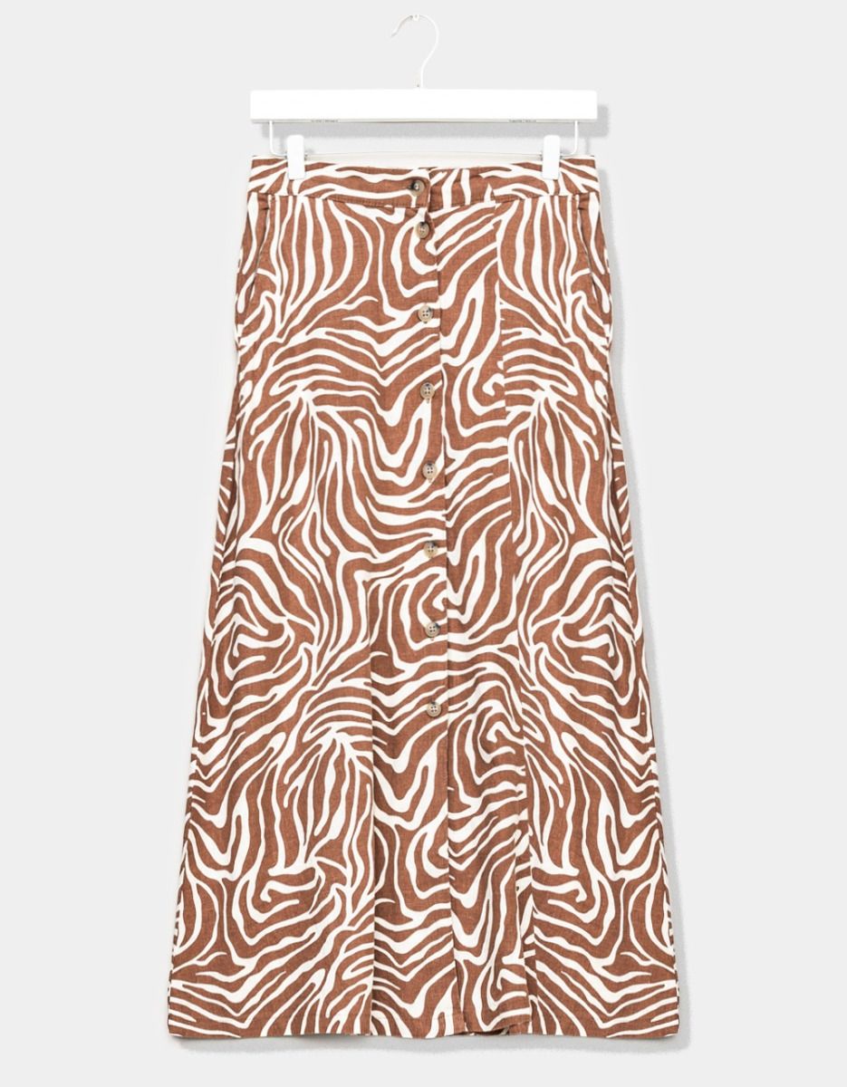 Zebra Button Skirt_0