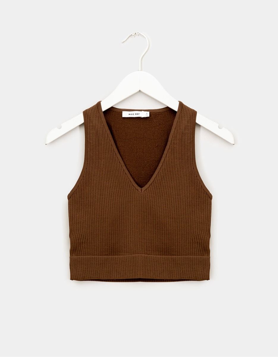 Zuri Knit Top in Brown_0