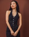 Halter Vest in Ash Black_prev_4