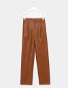 Avryl Faux Leather Pants in Brown_prev_1