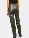 Avryl Faux Leather Pants in Olive_prev_3