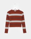 Baby Rib Tee in Chestnut Stripe_prev_1