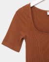 Briar Square Neck Tee in Mocha_prev_2