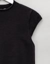 Cap Sleeve Knit Tee in Black_prev_3