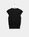 Cap Sleeve Knit Tee in Black_prev_1