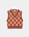 Checkerboard Vest in Coffee_prev_1