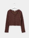 Clair Crinkle Cardi in Brown_prev_1