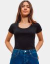 Classic Rib Tee in Black_prev_3