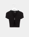 Deuce Button Top in Black_prev_1