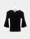 Faye Bell Sleeve Tee in Black_prev_1