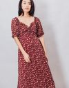 Floral Sweetheart Midi in Burgundy Multi_prev_4