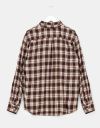 Foster Boyfriend Shirt in Brown Plaid_prev_2