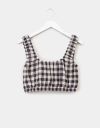 Gingham Crop Top in Black_prev_1