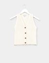 Isla Button Vest in Ivory_prev_1