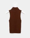 Jean Sleeveless Turtleneck in Brown_prev_5