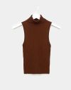 Jean Sleeveless Turtleneck in Brown_prev_1