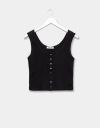 Paloma Pointelle Tank in Black_prev_1